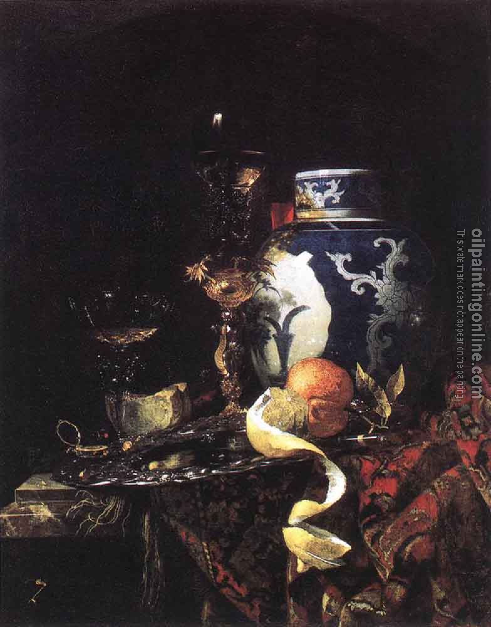 Willem Kalf - Still Life With A Late Ming Ginger Jar